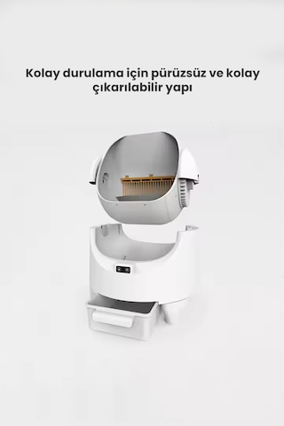 Akıllı Otomatik Açık Kasa Kedi Tuvaleti Sessiz Motorlu, Koku Gidericili, Uvc Sterilizasyonlu