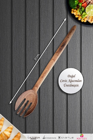 Doğal Ceviz Ağacı Ahşap Tahta Kaşık Seti Ağaç Kaşık 6 Lı Set 16 Ahşap