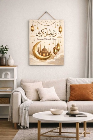 Hoş Geldin Ramazan Mübarek Olsun Dekota Levha 25x35 Cm Dekota