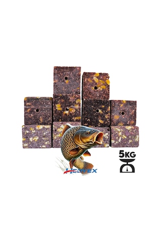 Hedyex 5kg Sazan Küspesi Delikli Küp Çilekli Mısır Küspesi Kare
