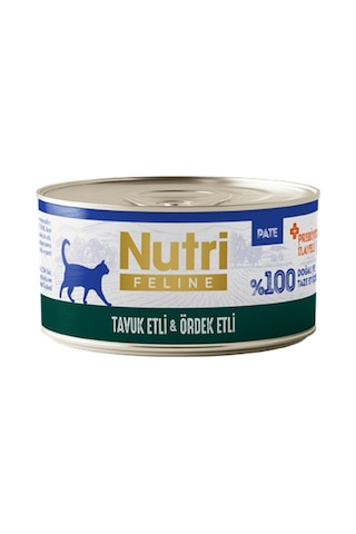 Nutri Feline Adult Pate 70gr Tavuk Etli & Ördekli 6 Adet Yaş Yetişkin Kedi Maması