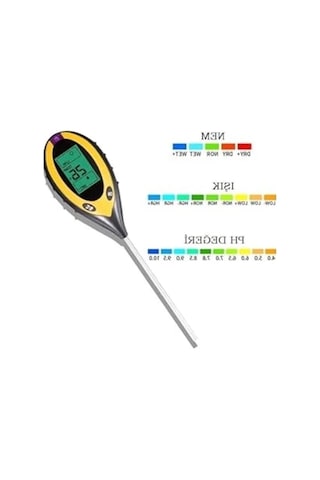 Toprak Test Aleti, 4'ü 1 Arada, Pilsiz Ve Kullanışlı