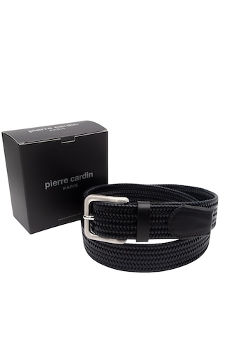 Pierre Cardin Premium Örgü Deri Kemer En 3,5 Cm Pc-1712 Siyah