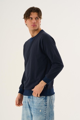 Alexander Gardi Bisiklet Yaka Basic Sweatshirt Lacivert