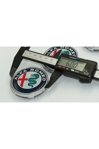 Alfa Romeo Jant Göbek Kapağı 60mm Renkli Gümüş