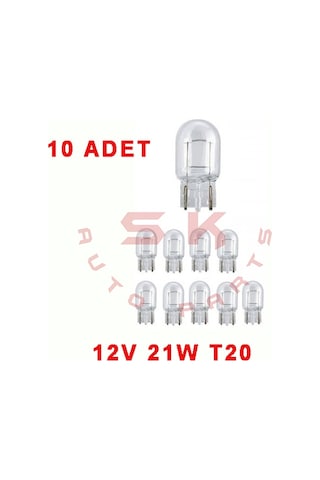 Skauoto 12V 21W 93 T20 Dipsiz Ampul Tek Duy Tek Flama W21W 10 Adet