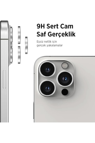 Bix Apple Uyumlu iPhone 14 Pro / 14 Pro Max Safir Lens Koruyucu 3d Kamera Camı 9h Premium Lens Kapağı Uzay Siyahı