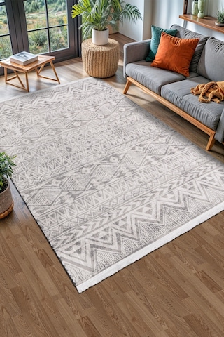 Volora Halı Koleksiyonu Yumuşak Dokulu, Modern İnce Form, Tozumaz Ve Kolay Temizlenebilir Krem - Gri