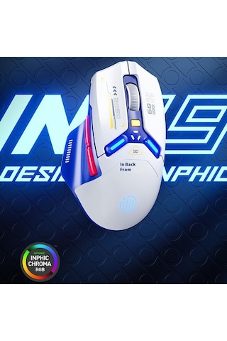 Inphıc In9 Kablolu / Bluetooth 5.0 / 2.4g Kablosuz Fare Oyun Ofis Ev Bilgisayarı Dizüstü Bilgisayar Mouse