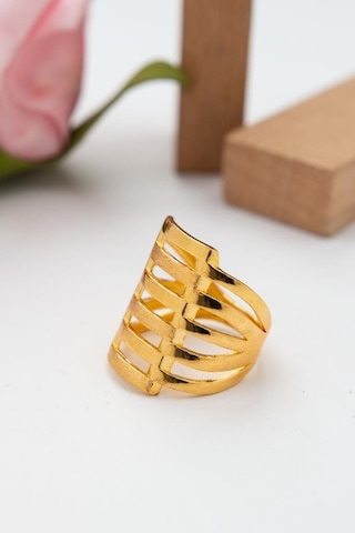 Latif Kuyumculuk  22 Ayar Altın İçi Dolu Altı Sıra Kaburga Yüzük Lkyzk1524