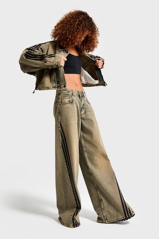it's basic Kadın T.kot Rengi 4w440 Yandan Şeritli Palazzo Fit Tasarım Denim Kırmızı