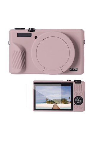 K&f Concept K&f Canon G7x Mark Iıı Uyumlu Silikon Kılıf + Ekran Koruyucu / Mor Purple