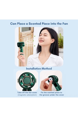 Didadodo Taşınabilir Şarjlı Mini Fan - 5 Hız, Düşük Ses, Led Ekran, Ev/ofis/seyahat İçin Beyaz, Küçük Boyutlu Beyaz