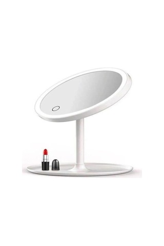 Sonx Dokunmatik Led Işıklı Usb Li Yuvarlak Masa Üstü Makyaj Aynası Makyaj Aynası Ledli Siyah