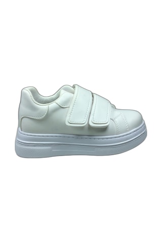 Ortopedikal 1087 Kız Çocuk Beyaz Cırtlı Sneaker Spor Ayakkabı Beyaz