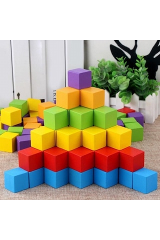 Hobi Eğitim Dünyası Mubishop Birim Küpler 100 Adet Küp Domino +