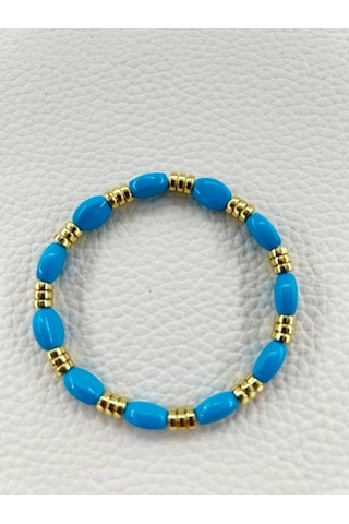 Bhs Life Kadın Lastikli Taş Turkuaz Renkli Bileklik Çok Renkli