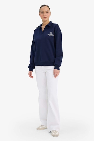 Defacto Relax Fit Polo Yaka Baskılı Kalın Sweatshirt G7014ax25wnnv251 Lacivert-nv251