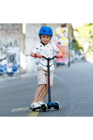 Micro Maxi Deluxe Pro Led 3 Tekerli Işıklı Çocuk Scooter Vibrant Blue Turkuaz