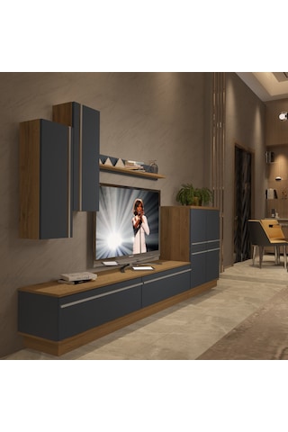 Decoraktiv Eko 6b Mdf Std Tv Ünitesi Tv Sehpası Pera - Antrasit