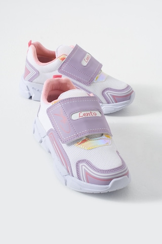 Adımist Çocuk Unisex Rahat Ortopedik Taban Cırtlı Hafif Sneaker Spor Ayakkabı Lento Cırtlı Lila - Beyaz