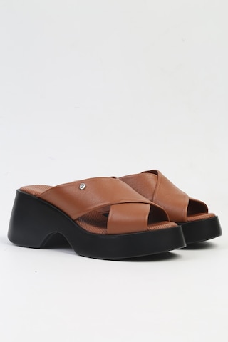 Pierre Cardin Pc-7192- 3968 Taba-kadın Platform Terlik Taba