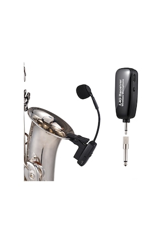 Maiyame Profesyonel 2.4g Kablosuz Saksofon Mikrofon Seti - Gürültü Azaltmalı, Şarj Edilebilir, 30m Menzil