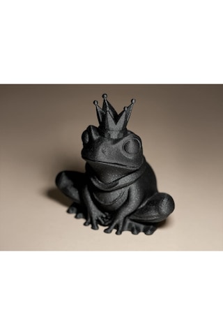 Taçlı Kurbağa Heykel Biblo Dekoratif Obje 12 Cm
