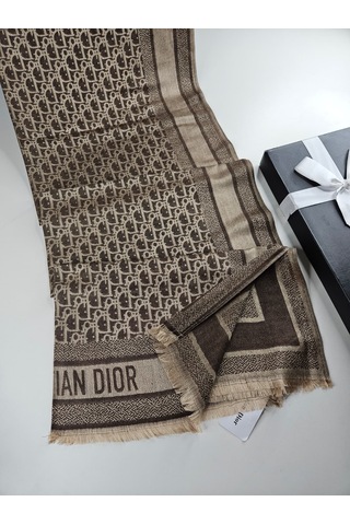 Miorel Scarfs Yeni Sezon Cd Kaşmir İpek Şal 4 Mevsim Fular Silk Scarfs Shawl Hijab Kahverengi