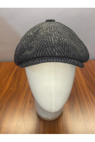 Hamze Peaky Blinders Vintage Model Balıksırtı Kışlık Kasket Şapka Siyah