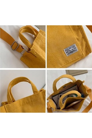 Dofolink 2023 Siyah Korduroy Kadın Çanta - Akıllı, Stilinli Üniversite Çantası - Çok Amaçlı, Düzenleyici Çekmeceli Taşıma Çantası Çok Renkli