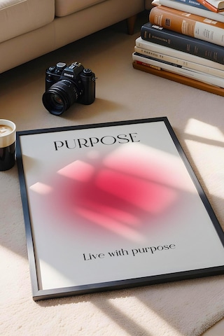 Purpose Çerçeveli Tablo Aura Enerji Renkleri Live With Purpose - Bir Amaç Uğruna Yaşa