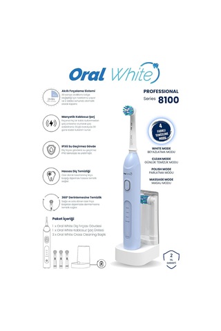 Tr 4 Modlu Professional Series 8100 Şarjlı Diş Fırçası Mavi Diğer