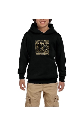 Zepplin Giyim Candlemass Psalms For The Dead Siyah Çocuk Kapşonlu Sweatshirt Siyah