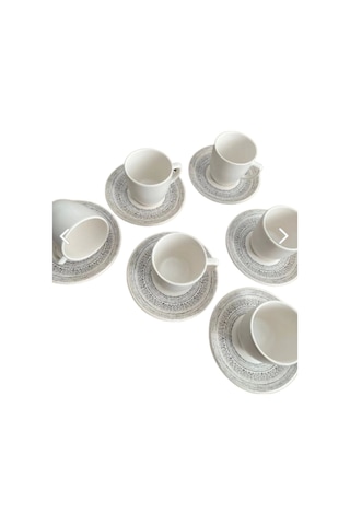 Keramika 5747 Beyaz Kahve Fincan Takımı 6 Lı