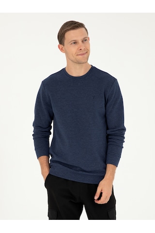 İndigo Regular Fit Bisiklet Yaka Sweatshirt Mavi