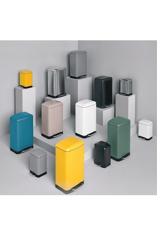 5five Simply Smart Ariane 30 Lt Metal Çöp Kovaları Petrol Mavisi Koyu Mavi