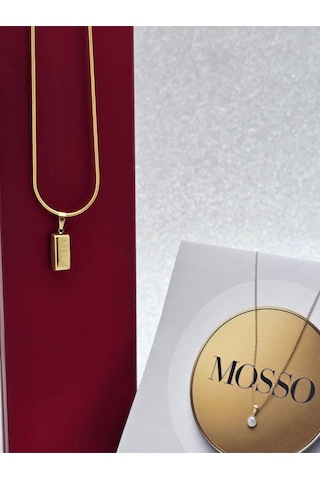 Xuping Külçe Model Kolye Büyük Boy Oval Kenar Altın