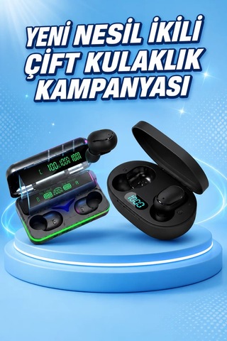 Hepsi İkili Bluetooth Kulaklık Dijital Göstergeli Uzun Pil Ömrü Yüksek Ses Kaliteli Najmaddin