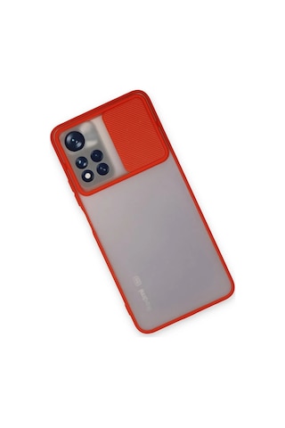 Newface - 590 - Xiaomi Redmi Note 11 Pro Plus 5g Kılıf Palm Buzlu Kamera Sürgülü Silikon - Csmo-tex - - Kırmızı