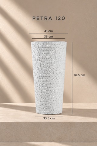 Bostann Dekoratif Saksı - Petra 120 - 80l - Beyaz