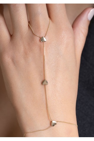 14 Ayar Altın Mini Kalpli Şahmeran 1 Mm Sarı