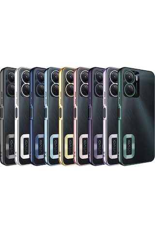 Zore Vivo Y16 Kılıf Kamera Korumalı Logo Gösteren Omega Kapak - Lacivert Lacivert