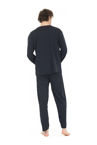 Erkek Boydan Düğmeli Yüksel Kalite Pamuk Pijama Takımı 16511-lacivert Lacivert