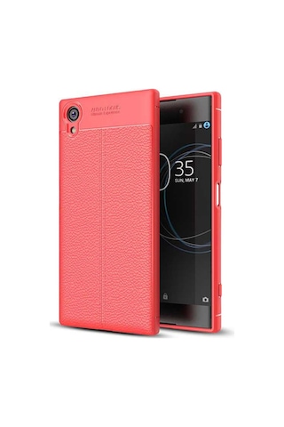Sony Xperia Xa1 Plus Kılıf Zore Niss Deri Desenli Silikon Kılıf