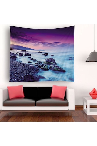 Geekyou Deniz Manzaralı Dekoratif Duvar Örtüsü - Yumuşak Poliester, Hd Baskı, 130x150 Cm - Oturma Odası & Yatak Odası Dekoru C Modeli DiğER