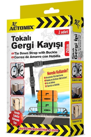 Tokalı Gergi Kayışı 250 Cm - 2 Adet