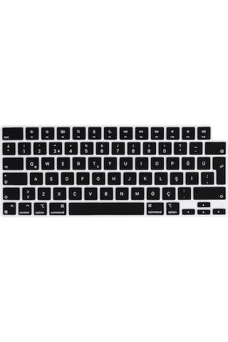 Apple Uyumlu MacBook Pro 16.2' 2021 A2485 Q Klavye Koruyucu Silikon Ped 001