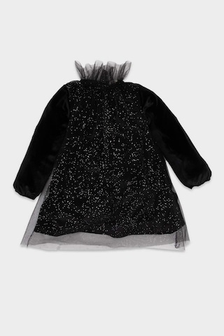 DeFacto Kız Bebek Puantiye Uzun Kollu Kadife Elbise B3476A524WNBK27 Siyah