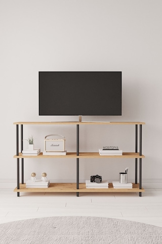 Çevir Kur 150 Cm Atlantik Çam Raflı Tv Sehpası, Tv Ünitesi 150 75 29 Cm Atlantik Çam